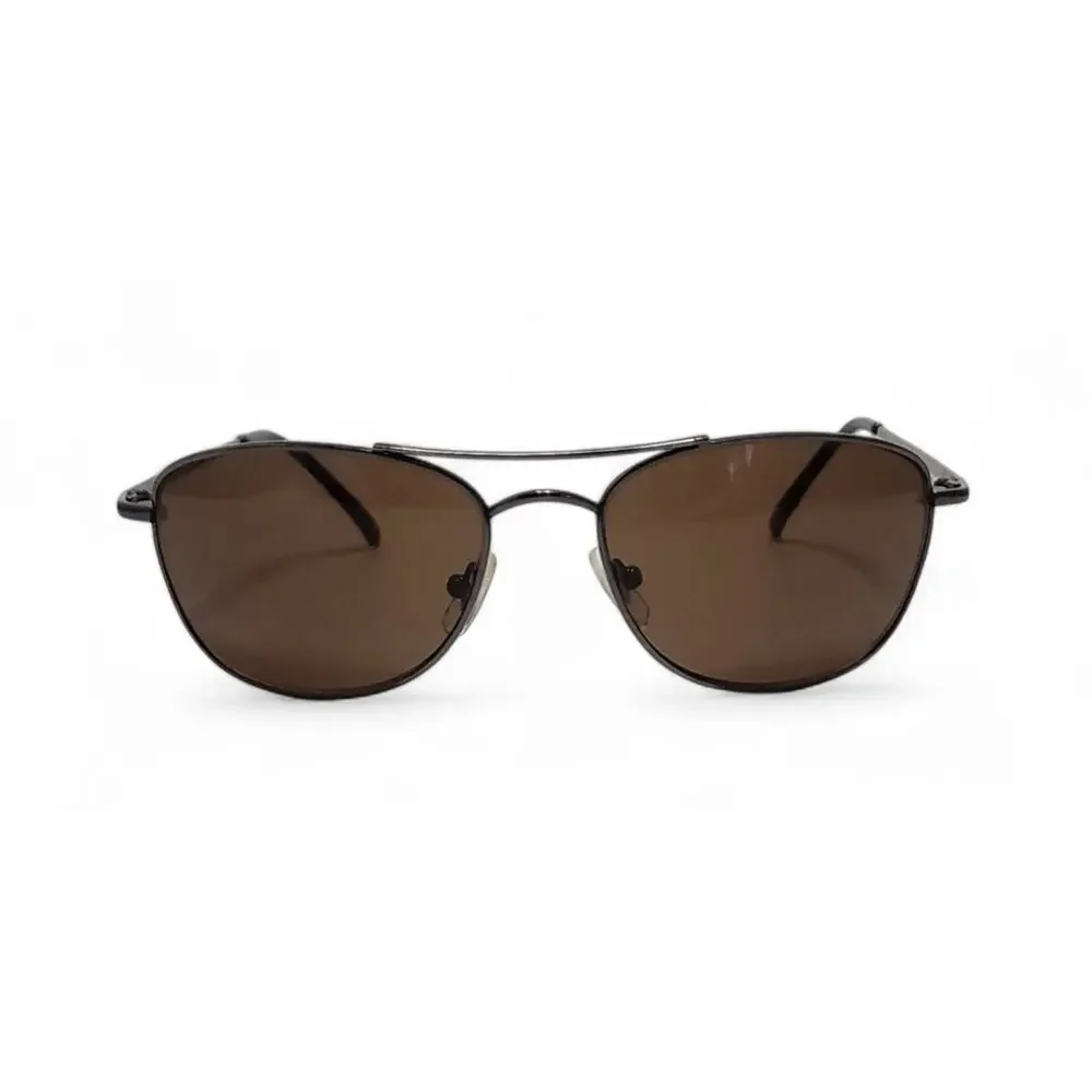 Zoom Sun Sport Metal Sunglasses 09077 Wrap Around Brown Aviators - Men's/Unisex